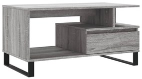 Szürke sonoma szerelt fa dohányzóasztal 90x49x45 cm