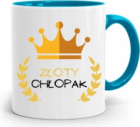 Kék Bögre Fiúnak Arany Fiú nyomott mintával