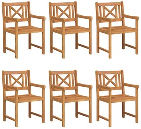 vidaXL Kerti Szék 6 pcs 56 x 56 x 90 cm Tömör Akácfa