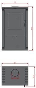 Flores vízteres szilárd tüzelésű kályha 15 kw