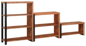 Könyvespolc 3 pcs Barna 80 x 30 x 110 cm Tömör akácfa