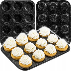 Muffin/babacska Sütőforma, Gránit Bevonatú, Tapadásmentes Sütőlemez