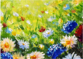 Virágzó rét képe, olajfestmény (70x50 cm)