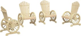 vidaXL 4 db tömör fenyőfa kerti Adirondack szék