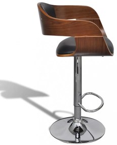 3052716 Bar Stools 2 pcs Black Bent Wood and Faux Leather (2x241053)