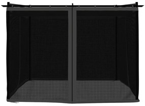 antracitszürke acél pavilon hálós oldalakkal 3 x 3 m