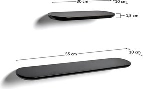 Fekete polc készlet 2 db-os 55 cm Arely – Kave Home