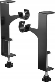 2 db-os függönykarnis tartó szett fúrás nélkül fém függönyökhöz és redőnyökhöz fekete