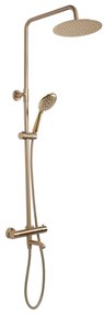 REA-P6604 - LUNGO zuhanyszett termosztátos csapteleppel, szálcsiszolt arany