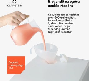 Klarstein Sweet Sundae fagylaltkészítő kompresszor 1,5l rozsdamentes acél fehér