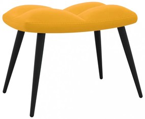 pihenőfotel zsámolynal mustárzöld bársonyból