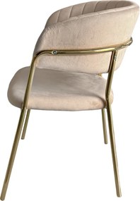 Design étkezőszék, bézs Velvet szövet/gold króm arany, DASMIN NEW TYP 1