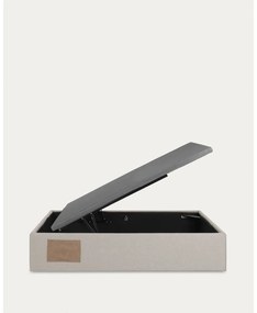 Bézs kárpitozott ágyneműtartós egyszemélyes ágy 90x190 cm Matters – Kave Home