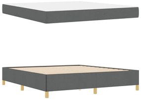 Boxrugós ágy Sötétszürke és Fehér és Sötétszürke 180 x 200 cm