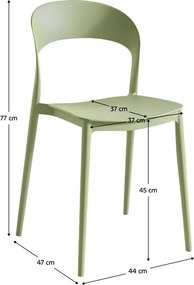 Rakásolható szék, zöld, RADANA NEW