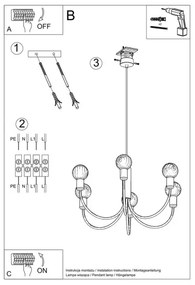 Csillár PICCOLO 5xE27/60W/230V