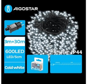 Aigostar B.V. Aigostar - LED Karácsonyi kültéri lánc 600xLED/8 funkció 33m IP44 hideg fehér AI1400