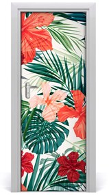 Ajtóposzter öntapadós Hawaii virágok 85x205 cm