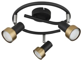 Globo 57917-3G - Spotlámpa  MASON 3xGU10/25W/230V fekete/arany