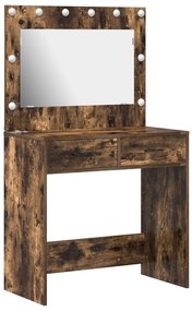 öltöztető asztal LED világítással Füstölt tölgy 78.5x41x135 cm
