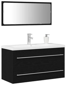 Mosdókagylós szekrény 3 pcs Musta tammi 90 x 38.5 x 48 cm