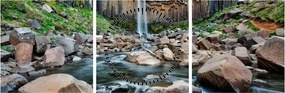 Kép - Svartifossi vízesés, Izland (órával) (90x30 cm)