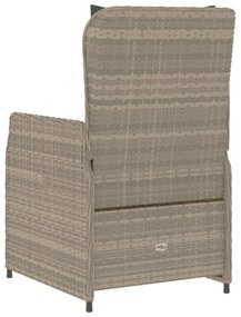 2 db világosszürke polyrattan dönthető kerti szék
