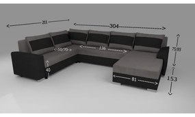 OXFORD barna/taupe kárpitozott, univerzális U-alakú, kihúzható ülőgarnitúra