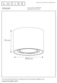 Lucide 09921/12/31 - LED Dimmelhető spotlámpa FEDLER 1xGU10/12W/230V fehér