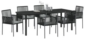 4 darabos szett Fekete Polirattan 54x60.5x83.5 cm Tartós