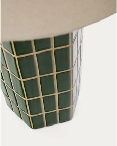 Zöld-krémszínű asztali lámpa textil búrával (magasság 61,5 cm) Rue – Kave Home