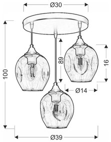 Fekete függőlámpa üveg búrával Aspa – Candellux Lighting