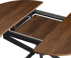 Kihúzható étkezőasztal, sötét tölgy/fekete, 100x100-140x75 cm, ABERO TYP 1