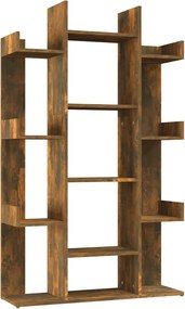 vidaXL füstös tölgy színű szerelt fa könyvszekrény 86 x 25,5 x 140 cm