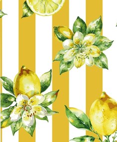 Szövet Függöny Anyag Citrom Asztalterítő 150 CM Vízálló Panama Nyár