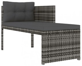 4 részes szürke polyrattan kerti étkezőszett párnával