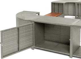 Lay-Z-Spa négyzet alakú rattan jakuzzi bútor, 188 cm, szürke