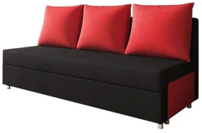 LISA kanapé, fekete/piros (alova 04/alova 46)