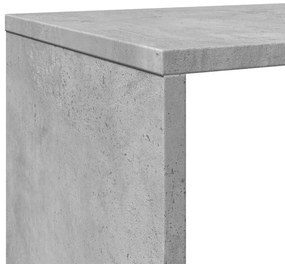 betonszürke szerelt fa könyvszekrény 132 x 29 x 141,5 cm