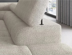 Krémszínű buklé kinyitható-tárolóhelyes sarokkanapé (jobb oldali-L alakú) Ferucce – ELTAP