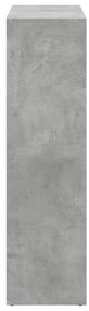 betonszürke szerelt fa elválasztó könyvespolc 102x29x103,5 cm