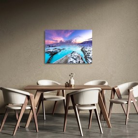Kép - kék lagúna, Izland (üvegen) (70x50 cm)