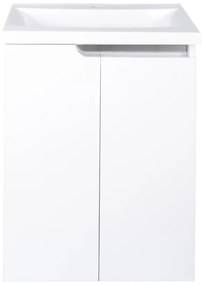 Piramida EURIDIKA fali /álló fürdőszobabútor - műmárvány mosdóval - 2 ajtós - 60 x 75 x 46 cm