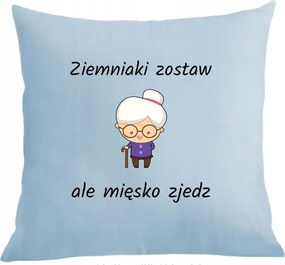 Párna párnahuzat Klasszikus Nagymama Krumpli hagyd, de a húst edd meg