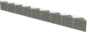vidaXL horganyzott acél gabion fal 630 x 30 x 50 cm