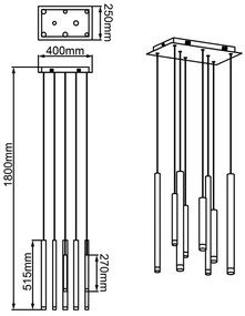 Brilliant - LED kábeles dimmelhető függeszték CEMBALO LED/32W/230V króm/fekete/barna