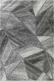 Szürke Krémszínű Szőnyeg Háromszögekkel, Márvány Mint Felix Szoba Nappaliba 140x190 cm