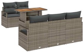 vidaXL Kerti Kanapé Szett párnával 6 pcs Szürke