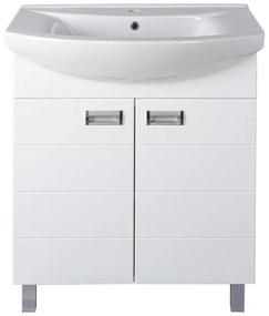 Viva SZQUARE 65 lábon álló fürdőszobabútor Sanovit ZENON 6065 porcelán mosdóval 65 x 47 cm