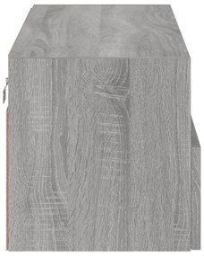 szürke sonoma színű szerelt fa fali TV-szekrény 80 x 30 x 30 cm